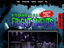 Tablet Screenshot of boonehallfrightnights.com